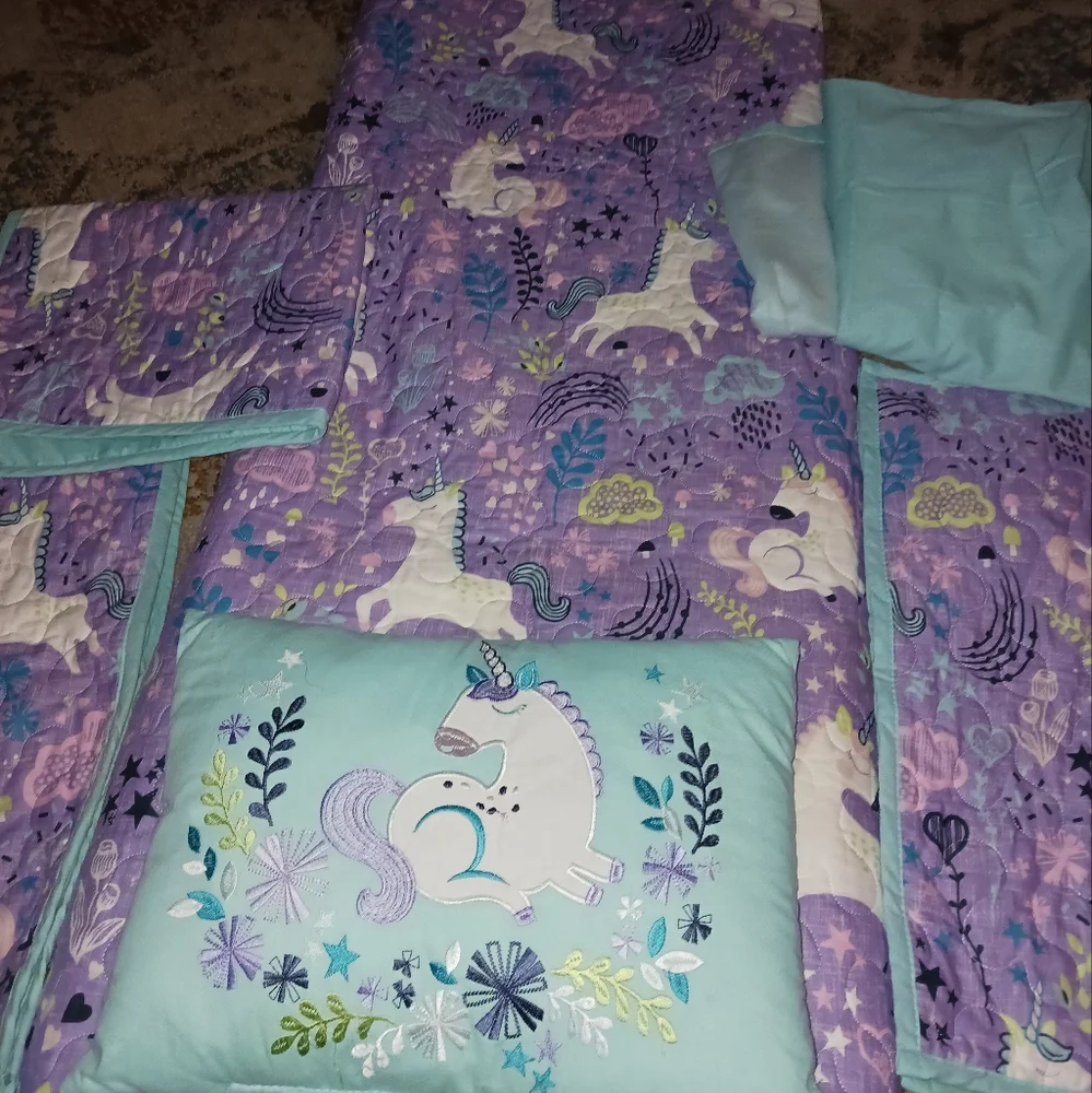 Unicorn Dreams Purple and Blue Daybed Bedding Set